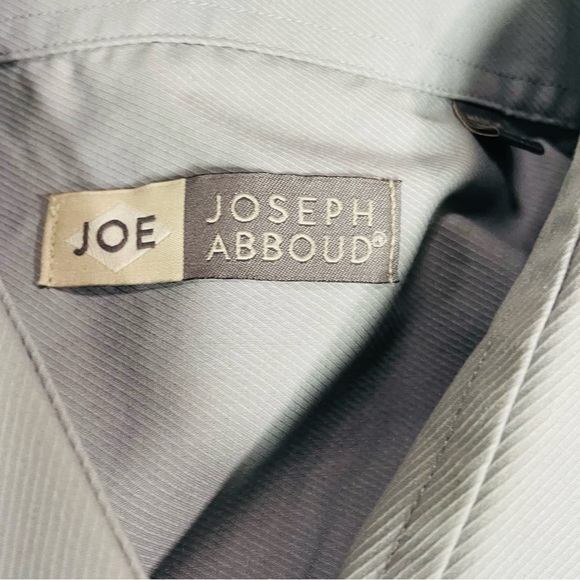 Joseph Abboud Mens Dress Shirt Long Sleeve Shirt Silver Mens Size 17.5 - Picture 3 of 10